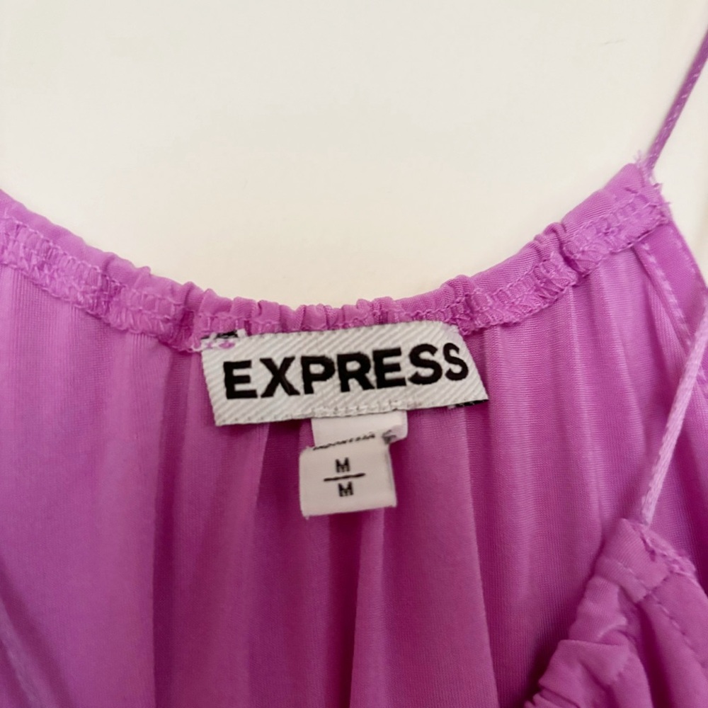 Express High-Neck Trapeze Camisole Top Womens Size‎ Medium Vibrant Purple Halter - Picture 3 of 6